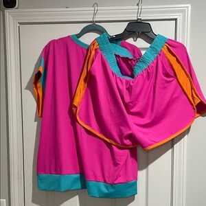 Vibrant Pink and Orange Women's Top